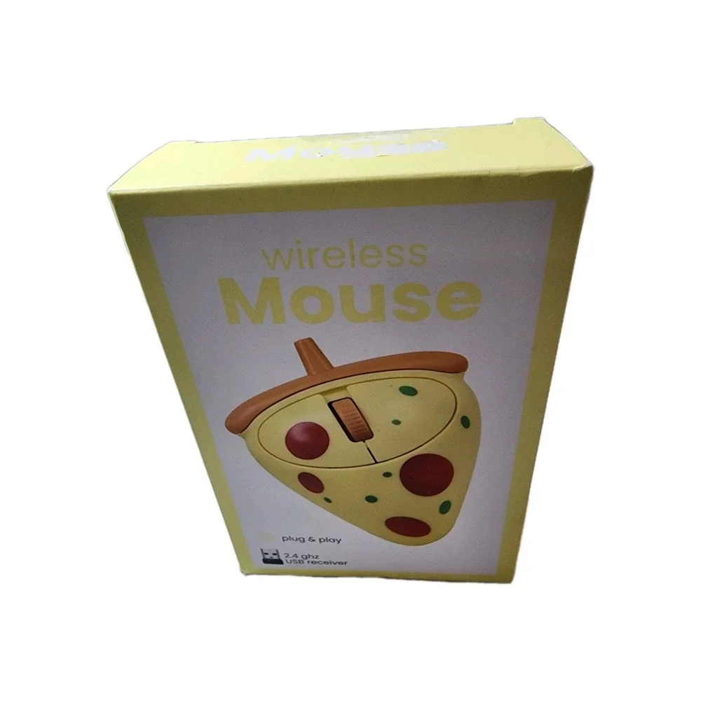 Vivatar Pizza Shaped Wireless Mouse Cool Food Trendy Unique Plug And Play New